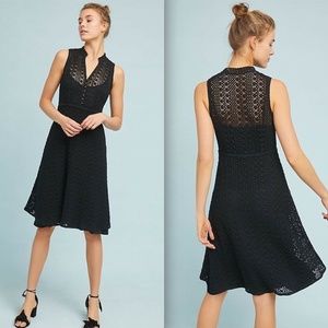 Anthro Meadow Rue Black Crochet Swing Dress 12